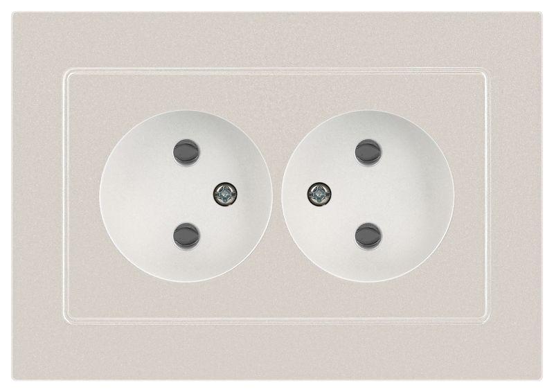 розетка 2-м сп accent 6-204-06 16а ip20 250в 2p al/cu перламутр. intro б0063446 от BTSprom.by