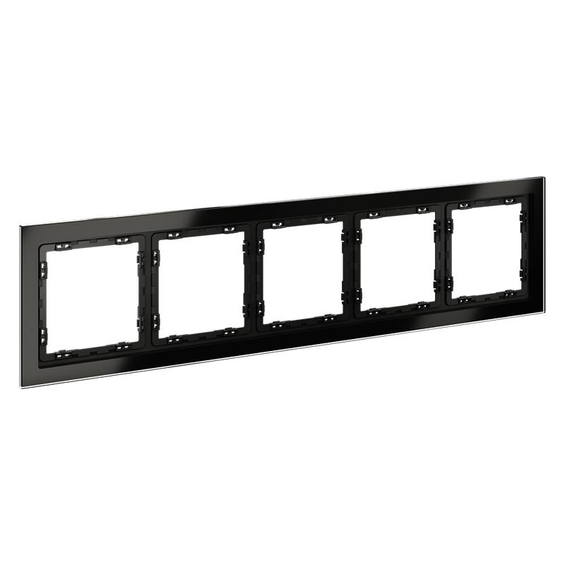  Рамка 5-м S70 стеклян. черн. Voltum VLS110508 фото в каталоге от BTSprom.by