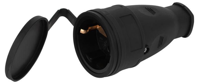 розетка rx10-b-ip44 16а ip44 прямая с заземл. каучук черн. эра б0055418 от BTSprom.by