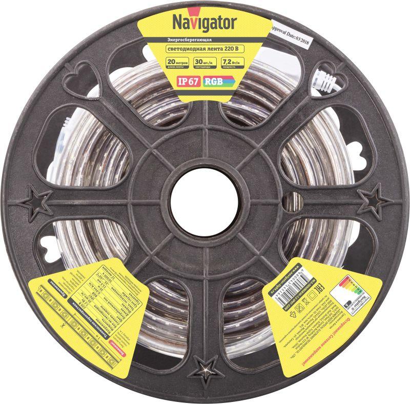 лента светодиодная 14 516 nls-5050rgb30-7.2-ip67-220v (уп.20м) navigator 14516 от BTSprom.by