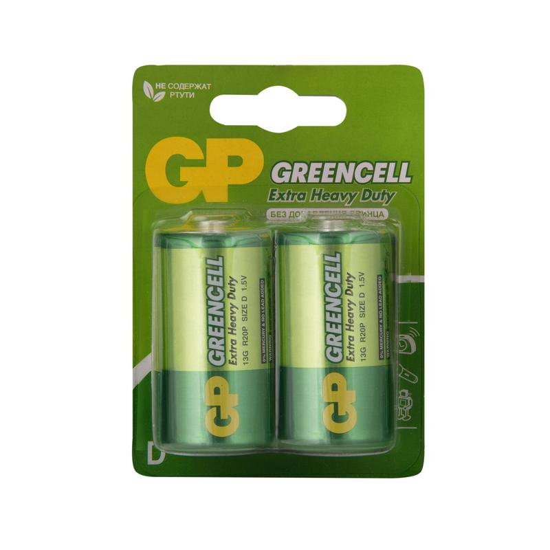 элемент питания солевой d/r20 1.5в greencell (блист.2шт) gp 8481 от BTSprom.by