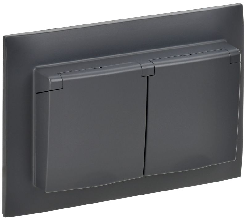 розетка 2-м skandy 16а ip44 с крышкой в сборе sk-r12t титан iek sk-r26-16-44-k48-f от BTSprom.by