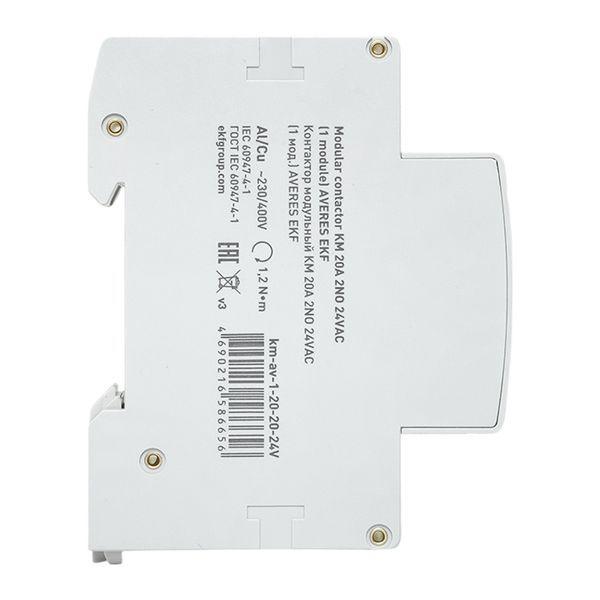  Контактор модульный КМ 20А 2NО 24В AC (1 мод.) AVERES EKF km-av-1-20-20-24V фото в каталоге от BTSprom.by
