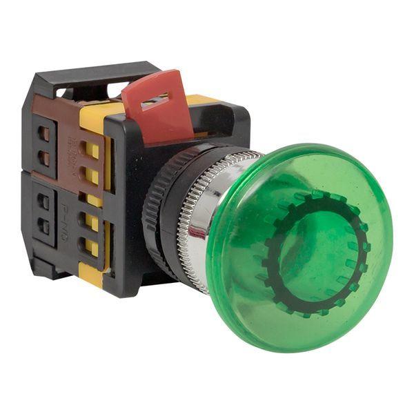  Кнопка "Грибок" AELA-22 NO+NC 220В с подсветкой зел. PROxima EKF pbn-aela-1g-220 фото в каталоге от BTSprom.by