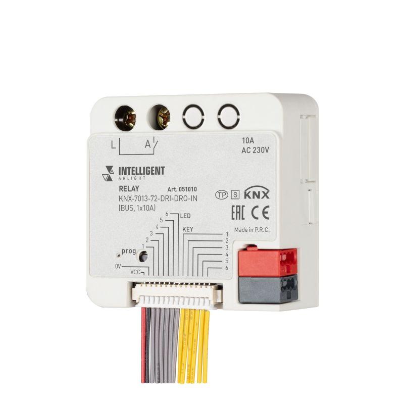модуль релейный knx-7013-72-dri-dro-in (bus 1х10а) ip20 пластик intelligent arlight 051010 от BTSprom.by