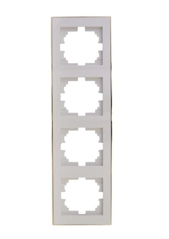 рамка 4-м rain вертикал. с зол. боковой вставкой бел. lezard 703-0226-154 от BTSprom.by