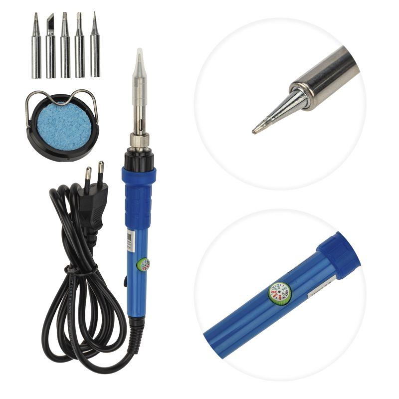  Паяльник керам. нагреватель 220-480град.C 220В/60Вт (подставка набор из 5 жал) Rexant 12-0614 фото в каталоге от BTSprom.by