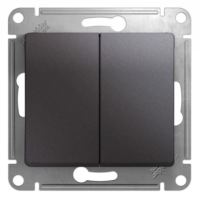 выключатель 2-кл. сп glossa 10а ip20 (сх. 5) 10ax механизм графит se gsl001351 от BTSprom.by
