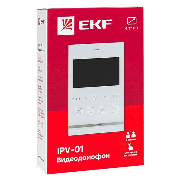  Видеодомофон IPV-01 бел. 4''TFT 4пр. 2 канала IP20 EKF int-ipv-01 фото в каталоге от BTSprom.by