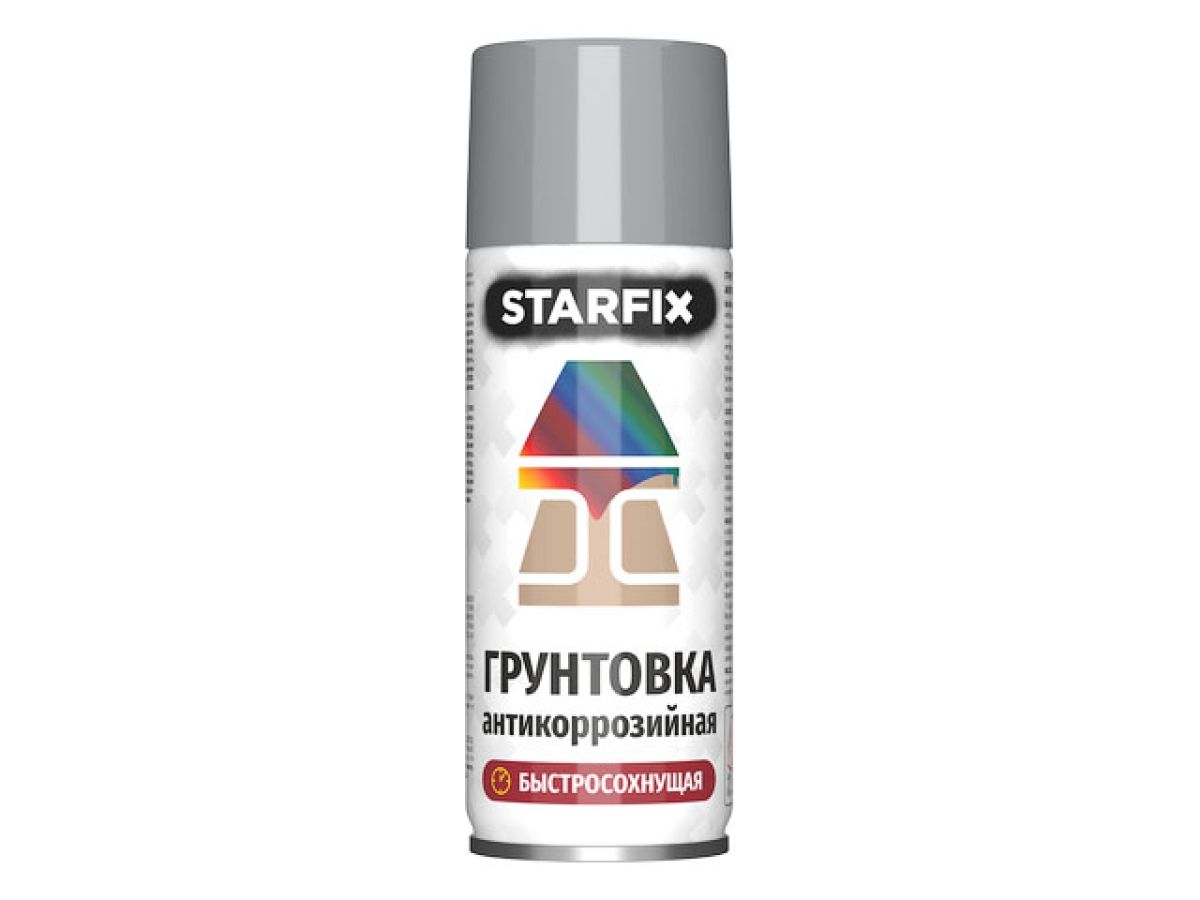 грунтовка антикоррозийная серый starfix 520мл (7040) (серое окно) sm-36670-1 от BTSprom.by