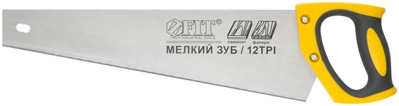 ножовка по ламинату мелкий каленый зуб 12 тpi (шаг 2мм) заточка пласт.прорезиненная ручка 400мм fit 40479 от BTSprom.by