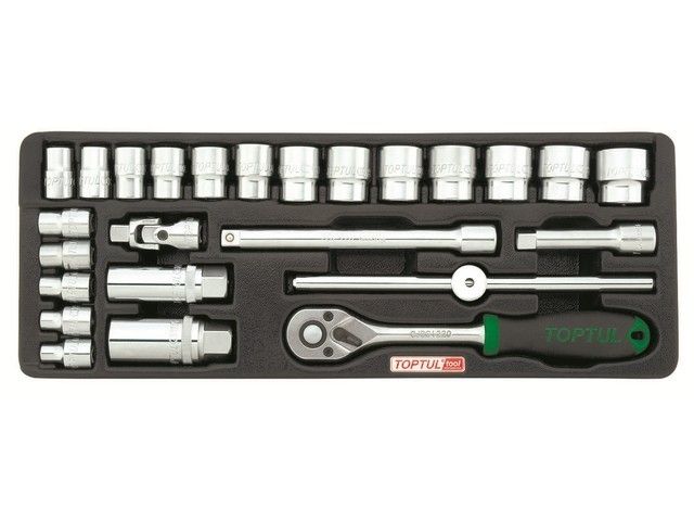 набор-сет головок 3/8" 25предм. 6гр. 136х364мм toptul gcat2502 от BTSprom.by