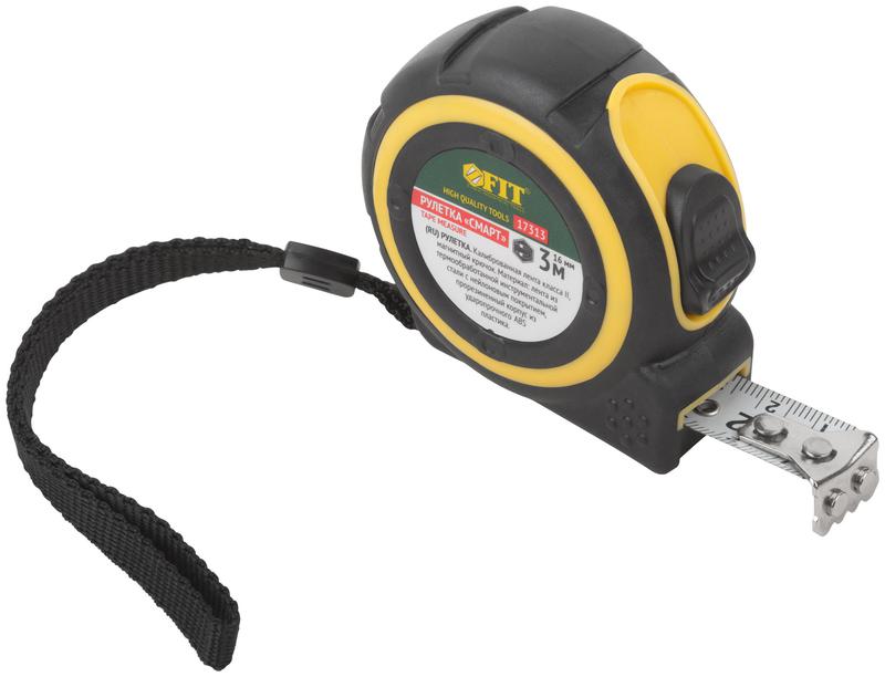 рулетка смарт 3мх16мм калибр. лента; нейлон. покрытие; магн. крючок; прорезиненный корпус fit 17313 от BTSprom.by
