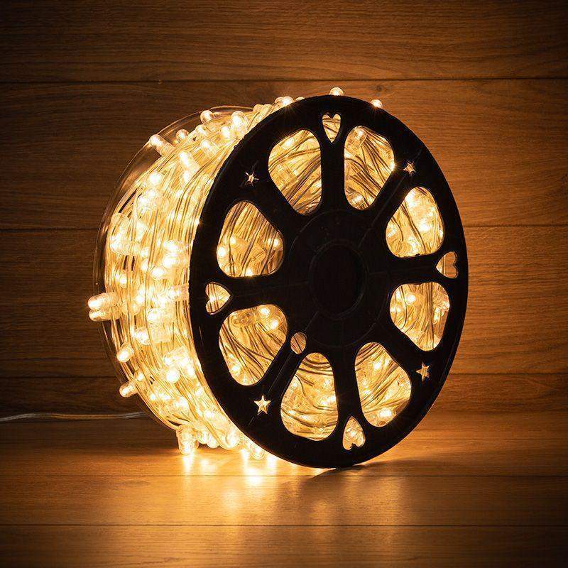 гирлянда светодиодная "led cliplight" шаг 15см 665led тепл. бел. 80вт 12в ip65 провод пвх прозр. (уп.100м) neon-night 325-156 от BTSprom.by