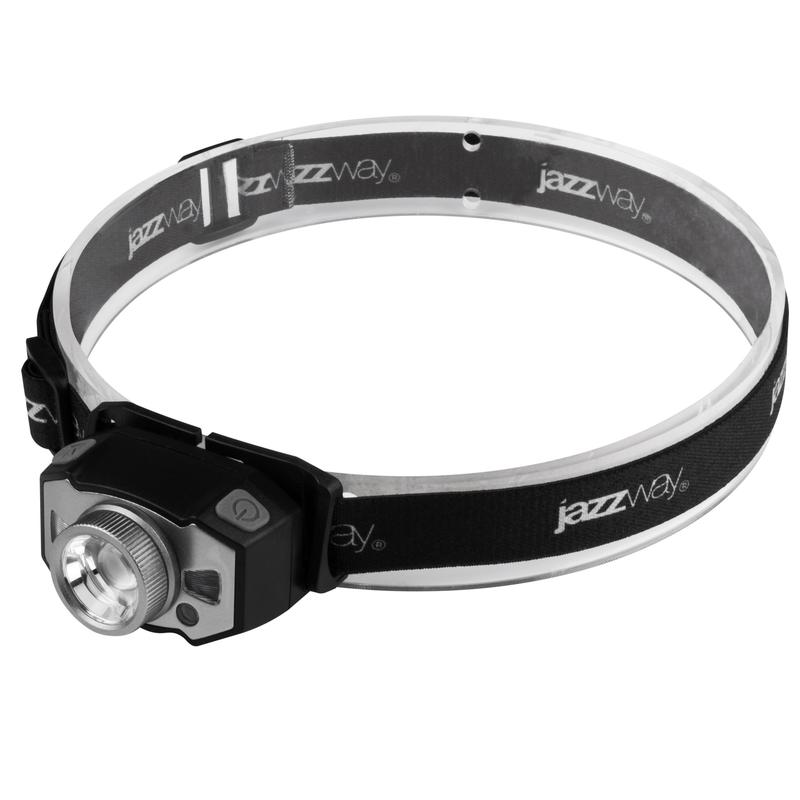 фонарь аккумуляторный налобный accuh1-l5wz-bk zoom led 5вт + 2хred smd ip54 5 режимов: 100проц. 180лм 3.5ч/50проц. 110лм 5.5ч/30проц. 65лм 15ч/красн. 28ч/мигающ. красн. 12ч аккум. 0.8а.ч управл. жестами черн./сер. jazzway 5036642 от BTSprom.by