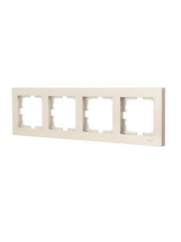  Рамка 4-местн. горизонт. VESNA титан LEZARD 742-3700-149 фото в каталоге от BTSprom.by