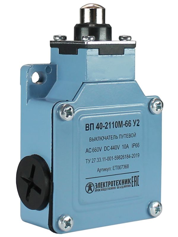 выключатель путевой вп 40-2110м-66 у2 1но+1нз ip66 толкатель мгновенный без сальника электротехник et007368 от BTSprom.by