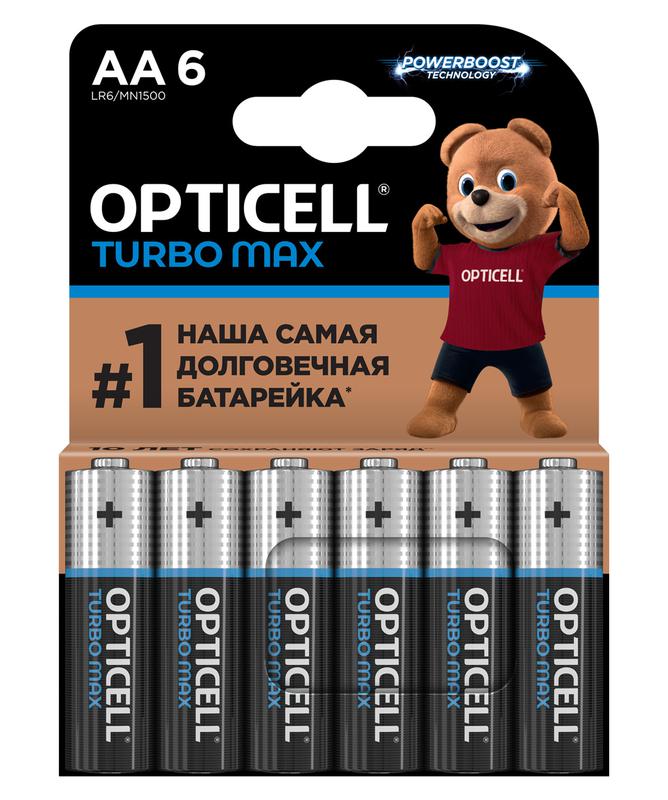 элемент питания алкалиновый aa/lr6 (блист. 6шт) turbo max opticell 6053005 от BTSprom.by