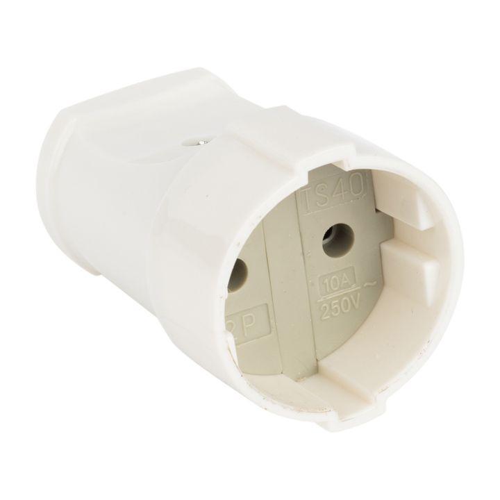 гнездо штепсельное без заземл. бел. 10а 250в ekf asg10-10 от BTSprom.by