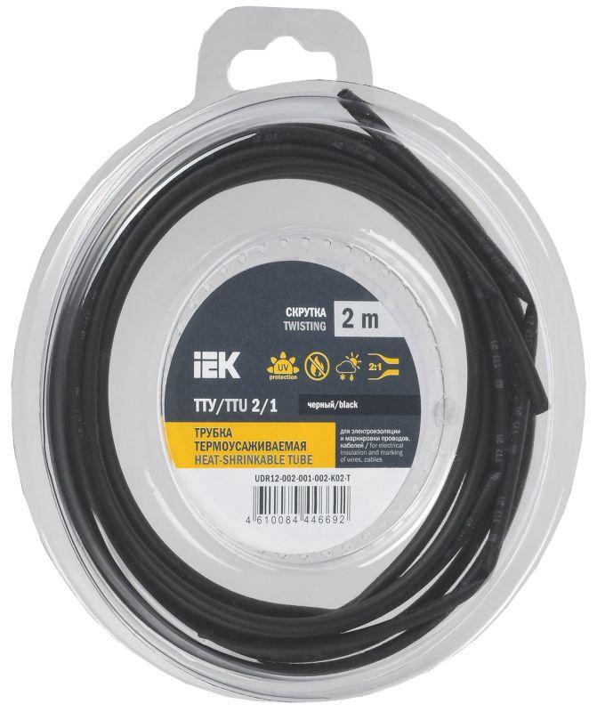 трубка термоусадочная тту нг-ls 2/1 черн. (уп.2м) iek udr12-002-001-002-k02-t от BTSprom.by