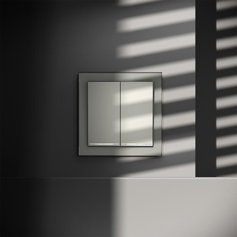  Переключатель проходной 2-кл. СП S70 10А с подсветкой механизм сталь Voltum VLS020405 фото в каталоге от BTSprom.by