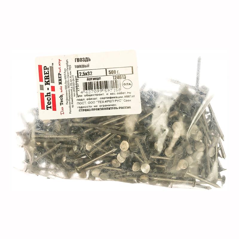 гвоздь толевый 2.5х32 (уп.0.5кг) tech-krep/zitar 124613 от BTSprom.by