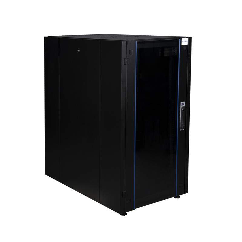 шкаф напольный 19дюйм 22u 600х1000 перед. дв. стекл. задн. стен. метал. черн. datarex dr-700131 от BTSprom.by