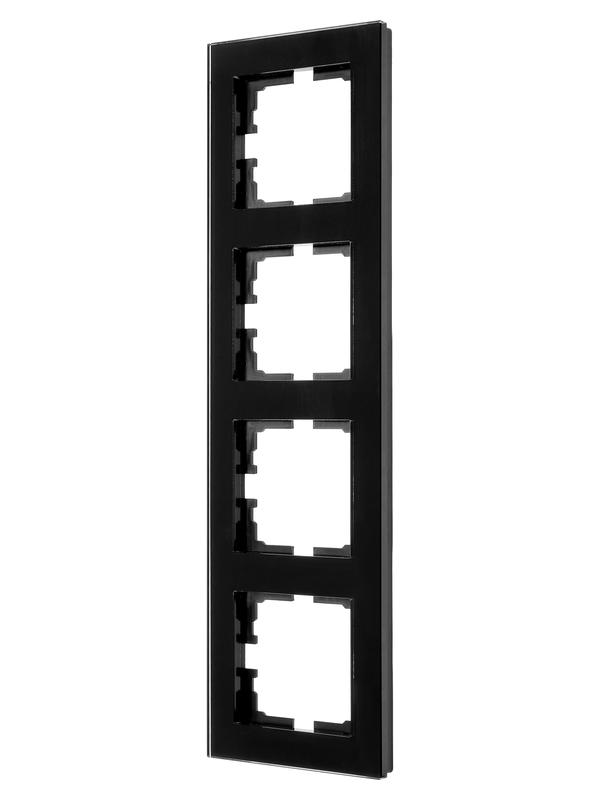 рамка 4-местн. вертик. vesna стекло черн. lezard 742-5880-154 от BTSprom.by