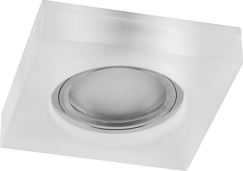 светильник потолочный встраиваемый со светодиодной подсветкой 15ledх2835 smd 4000к mr16 50вт g5.3 бел. матов. хром cd8180 с драйвером в комплекте feron 29708 от BTSprom.by