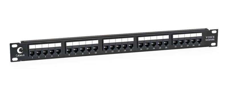 патч-панель 19дюйм 1u 25 портов rj11 (6p4c) cabeus 7990c от BTSprom.by