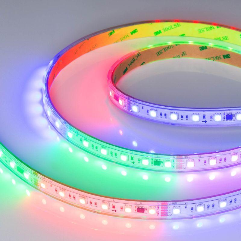 лента светодиодная dmx-ps-b60-15mm 24v rgb-px6 15вт/м ip67 5060 герметичная бегущий огонь (уп.5м) arlight 037090 от BTSprom.by