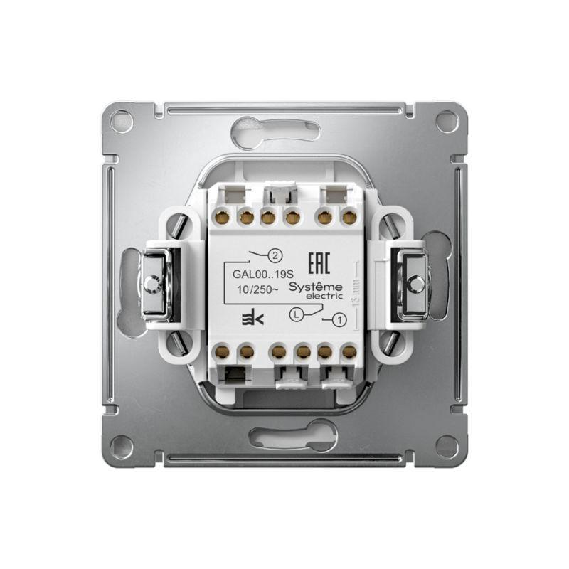  Выключатель для жалюзи 2-кл. ArtGallery 2х (сх. 4) 10А быстрозажим. клем. механизм алюм. SE GAL000319S фото в каталоге от BTSprom.by