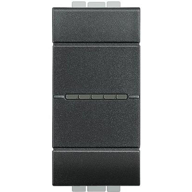 выключатель аксиальный 1-кл. 1мод. сп livinglight 10а ip20 250в авт. клеммы антрацит leg btc l4051an от BTSprom.by