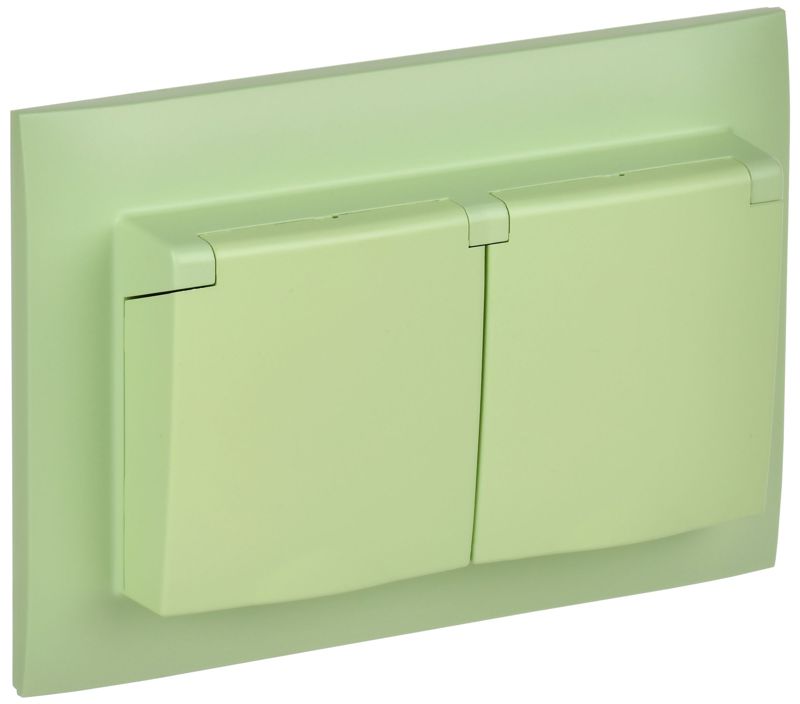 розетка 2-м skandy 16а ip44 с крышкой в сборе sk-r12g мятный iek sk-r26-16-44-k06-f от BTSprom.by