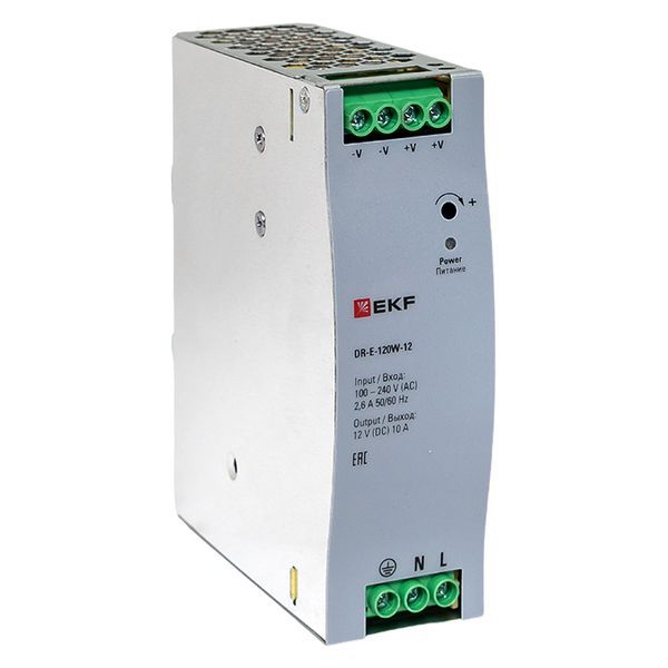 блок питания на din-рейку 120вт uвх ~ 220в ac uвых - 12в dc постоянного тока ekf dr-e-120w-12 от BTSprom.by