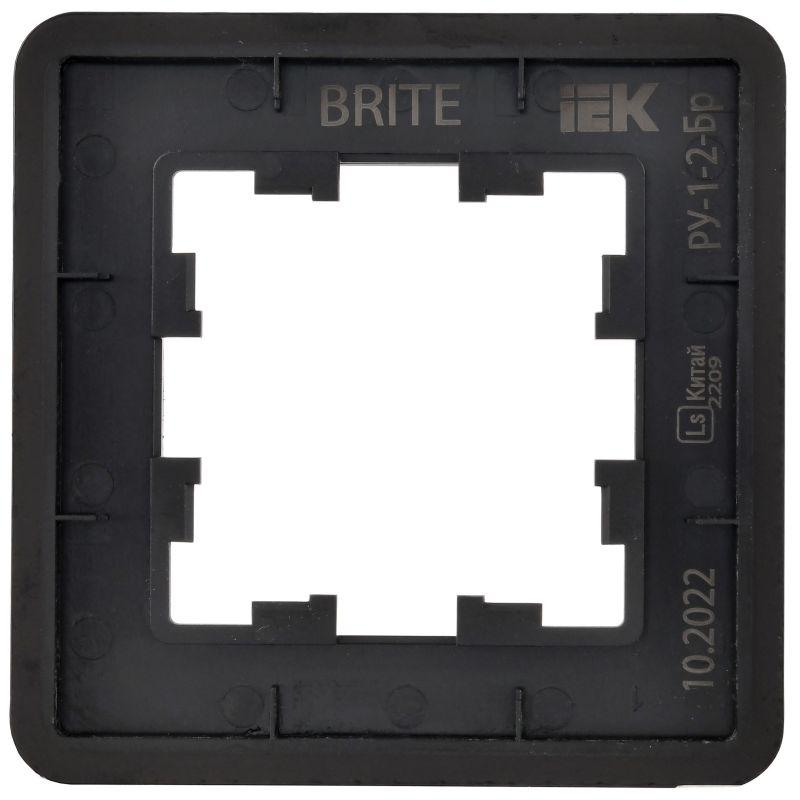  Рамка 1-м BRITE РУ-1-2-Бр стекло черн. RE IEK BR-M12-G-41-K02 фото в каталоге от BTSprom.by