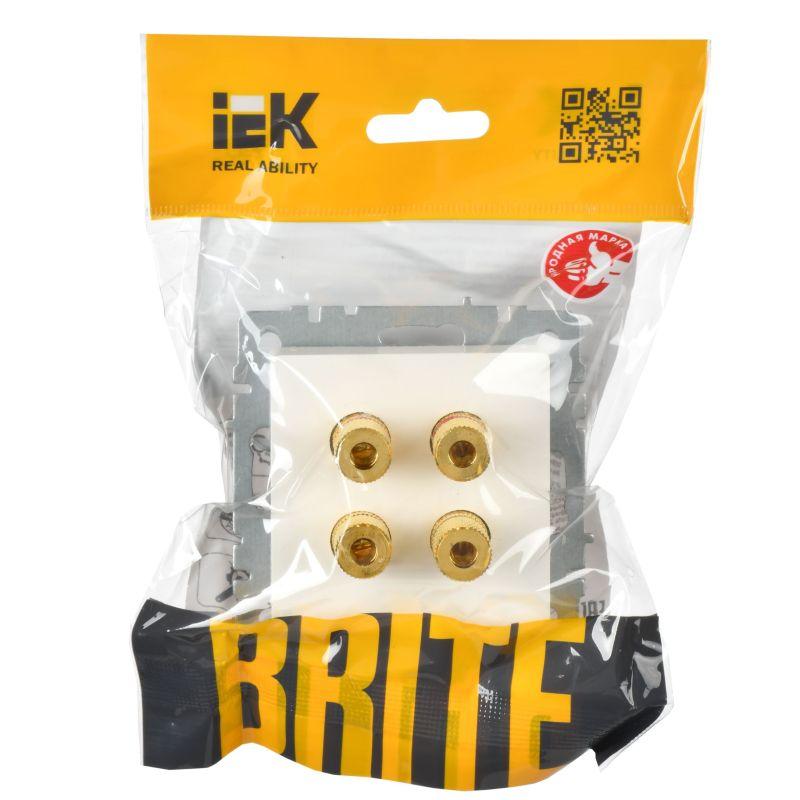  Аудиорозетка 4-м BRITE РА10-БрБ механизм бел. IEK BR-S40-K01 фото в каталоге от BTSprom.by