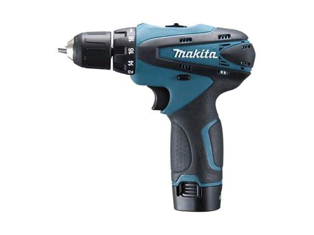 аккум. дрель-шуруповерт makita df 330 dwe в чем. (10.8 в, 2 акк., 1.3 а/ч li-ion, 2 скор., 24 нм, шурупы до 7 мм) от BTSprom.by