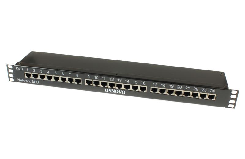 устройство грозозащиты sp-ip24/1000r для локал. вычислит. сети (скорость до 1000мбит/с) на 24 порта osnovo 14278 от BTSprom.by