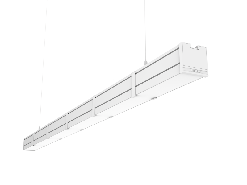 светильник светодиодный mercury pro gl 1516х66х68 50вт 4000к cri90 подвесной аварийный автономный постоянного действия рассеив. опал закал. стекло ral9003 бел. муар с декор. проводом 2м и компл. подвесов 2м varton v1-r0-0r258-31goa-5405040 от BTSprom.by