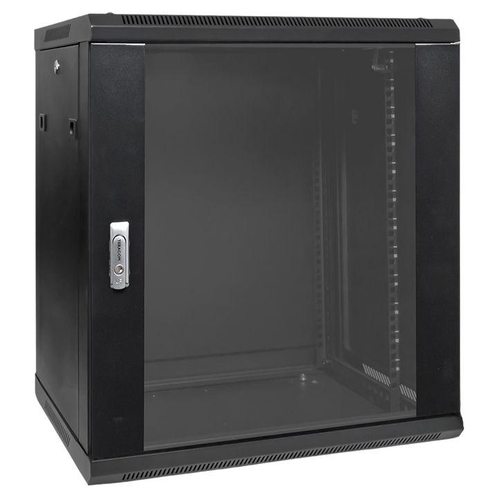 шкаф настенный 19дюйм teracom pro 12u 600х450мм дверь стеклянная с замком-ручкой черн. ekf trp-wll-1264-40b от BTSprom.by