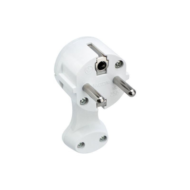  Вилка Евро угловая 16А с заземл. плоская за шкаф бел. Rexant 16-0734 фото в каталоге от BTSprom.by