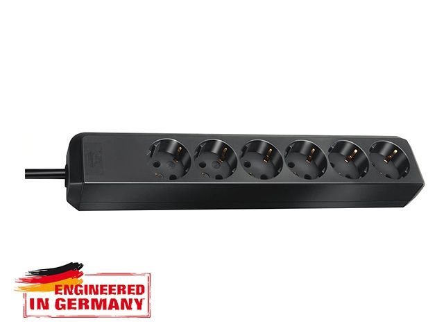 удлинитель 1.5м (6 роз., 3.3квт, с/з, пвс) черный brennenstuhl eco-line (провод 3х1,5мм2, сила тока 16а, с/з - с заземляющим контактом) 1159400015 от BTSprom.by