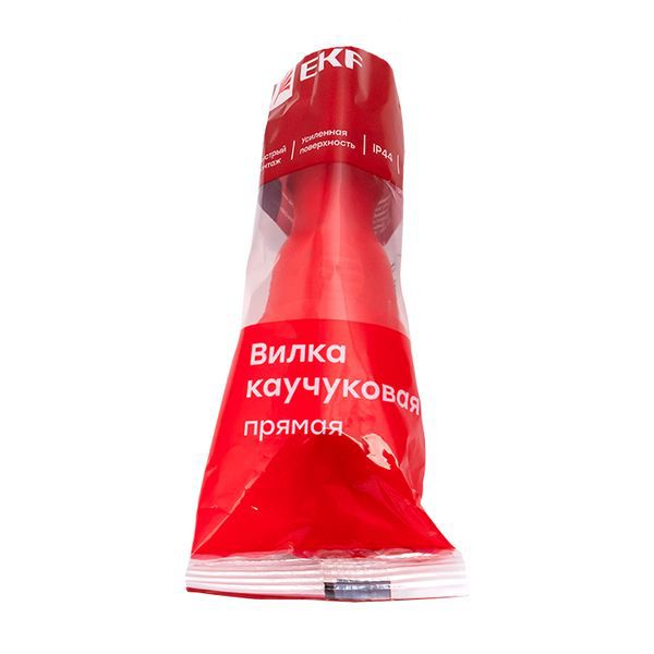  Вилка прямая 16А 2P+PE 230В IP44 каучук. красн. PROxima EKF RPS-011-16-230-44-rr фото в каталоге от BTSprom.by