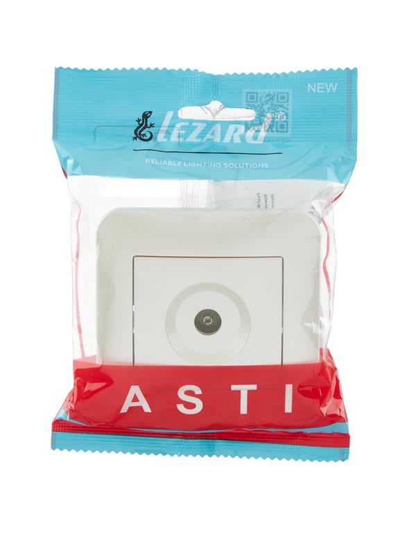  Розетка телевизионная оконечная TV СП ASTI IP20 в сборе жемчуж./бел. перламутр. LEZARD 7081-3030-130 фото в каталоге от BTSprom.by