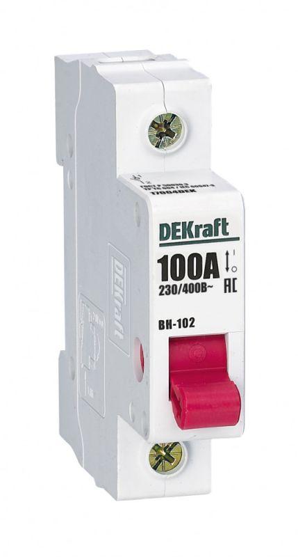 выключатель-разъединитель 1п 100а вн-102 dekraft 17004dek от BTSprom.by
