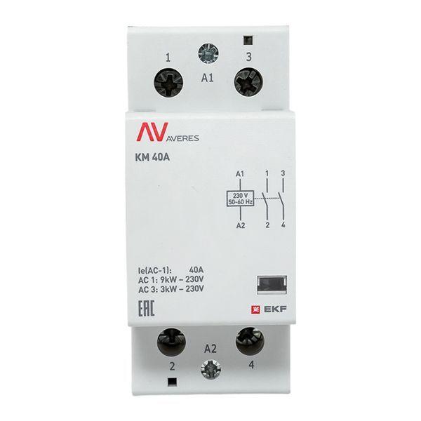  Контактор модульный КМ 40А 2NО 230В AC (2 мод.) AVERES EKF km-av-2-40-20-230V фото в каталоге от BTSprom.by