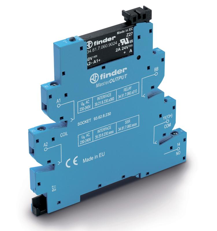 модуль интерфейсный (сборка 34.81.7.024.9024 + 93.62.7.024) твердотельное реле masteroutput выход 6а (24в dc) 24в dc ip20 винт. клеммы finder 392070249024 от BTSprom.by
