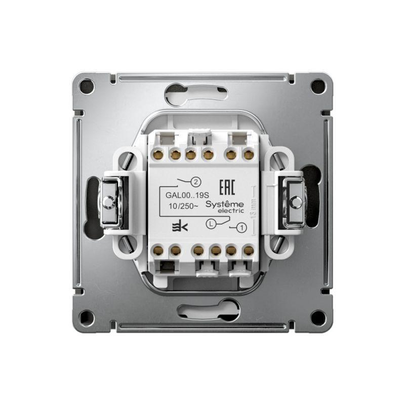  Выключатель для жалюзи 2-кл. ArtGallery 2х (сх. 4) 10А быстрозажим. клем. механизм базальт SE GAL001419S фото в каталоге от BTSprom.by