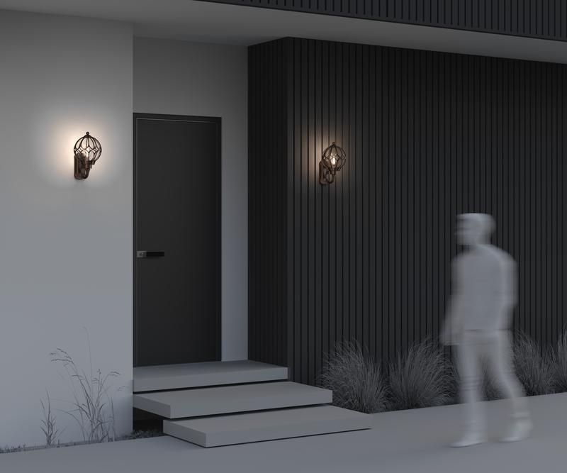  Светильник Via 1х60Вт E27 IP44 бра настен. Maytoni O024WL-01G фото в каталоге от BTSprom.by